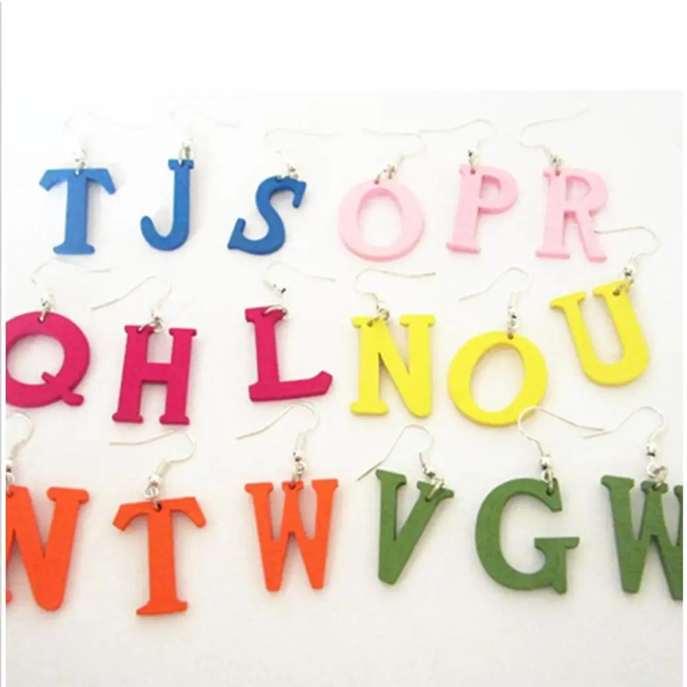 Alphabet Wood Shapes Letter Craft Pieces Educational Toys for Kids Spelling and Math Sorting Activities