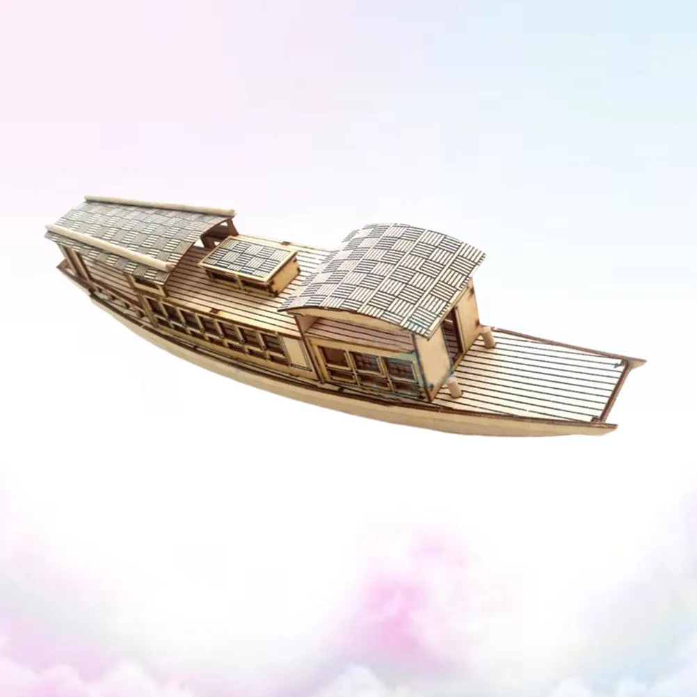 

DIY Wooden Assembling Boat Craft Educational Home School Decoration Gift Improve Logical Thinking Manipulative Ability