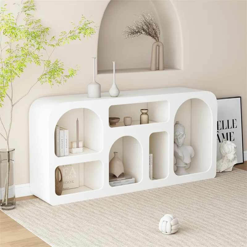 Living room storage rack, floor display cabinet, white product display cabinet, French bookshelf, small arch cabinet, cave cabin