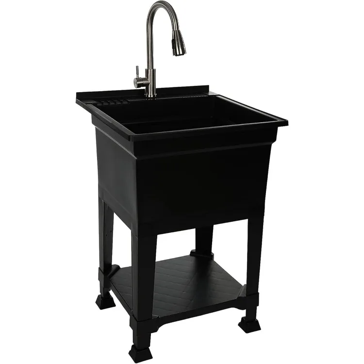 Plastic Freestanding 24 in x 24-Inch UtilityTub Heavy Duty Compact Utility Sink Ideal for Workshop, Laundry Room, Garage