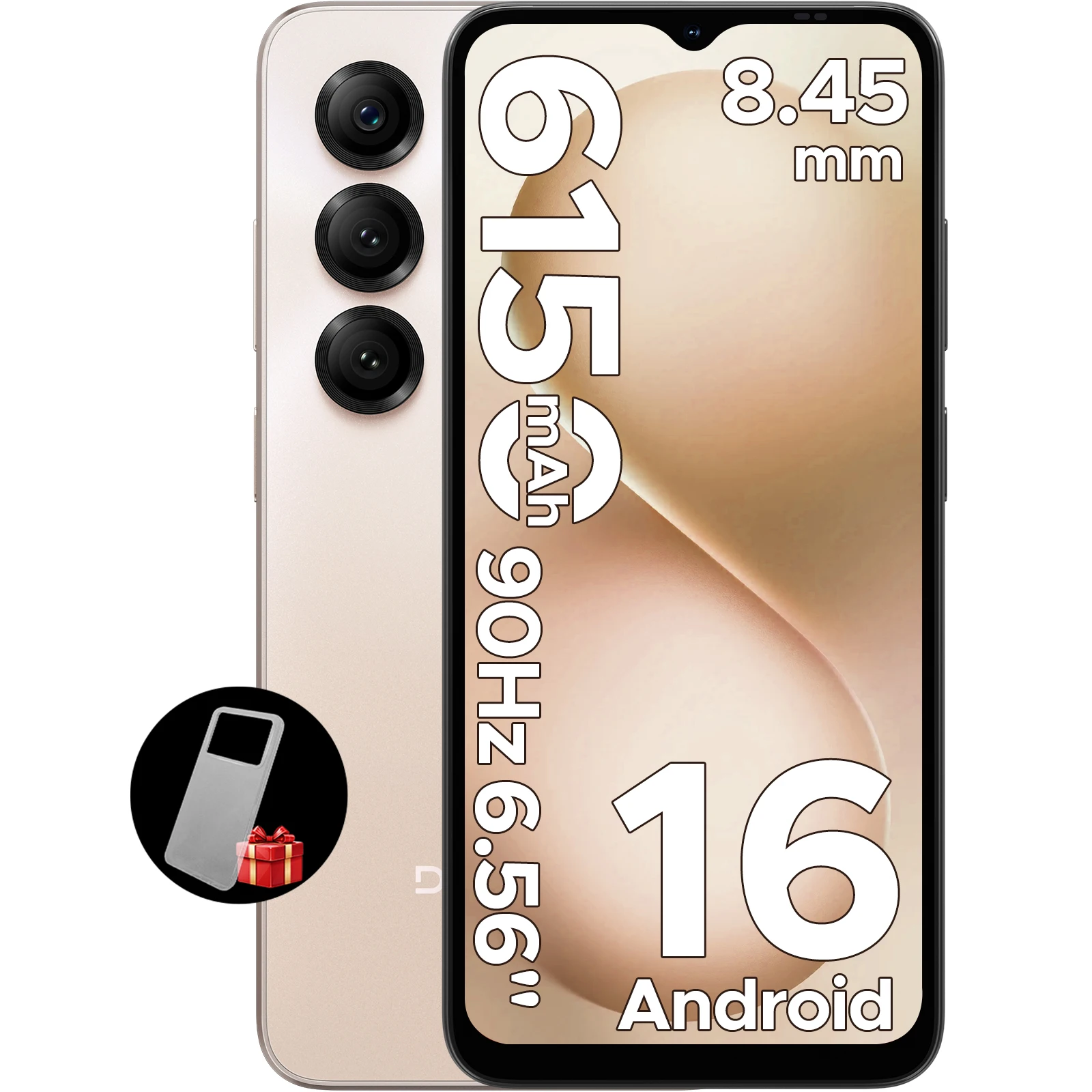 Smartphone DOOGEE Note56 X Android 16, batterie 6150 mAh, 24 Go de RAM (3+21), 64 Go de ROM, appareil photo 8 MP, écran 6,56'' 90 Hz, 8,45 mm ultra fin, téléphones mobiles