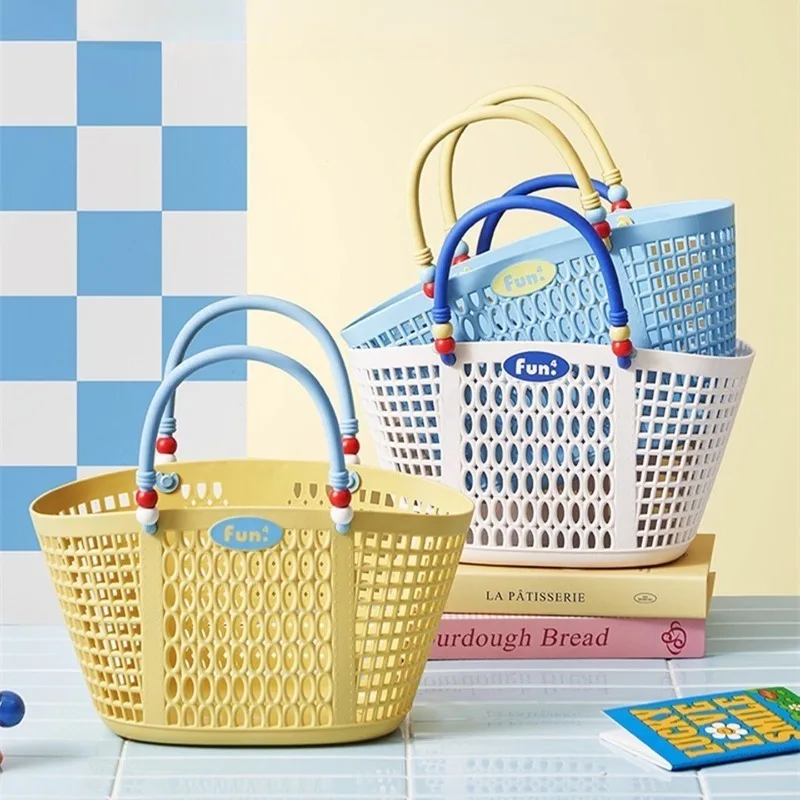 

Пластиковая корзина-органайзер для душа с ручкой, портативная, для плавания и купания, стильный дизайн, для общежития