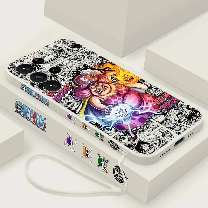Passion Anime Osne Pieces Cover For Samsung S26 S25 Edge S24 S23 S22 S21 S20 Ultra Plus Liquid Left Rope Funda Soft Phone Case