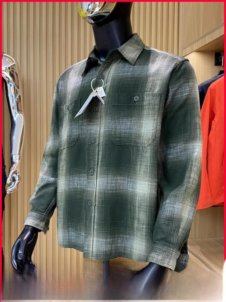 

Waed Cotton Long Sve irt ex Осенне-зимняя клетчатая модная обувь на пуговицах со стойкой подходит для молодежи кино Sle