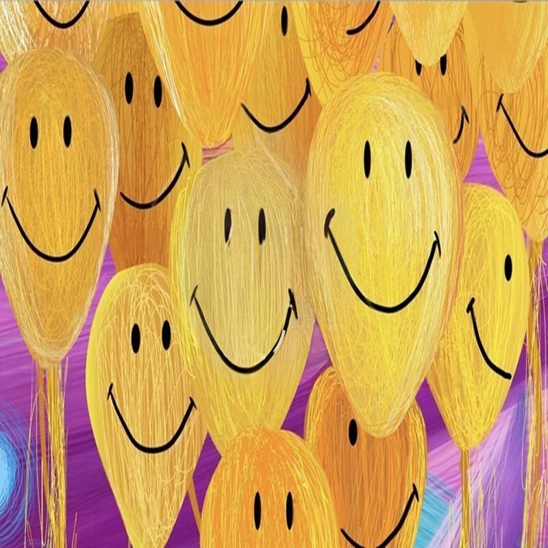 

Creative hand-painted photo dreamy rainbow sky forest balloon smile Internet celebrity luxurious Decorate study washable kitchen