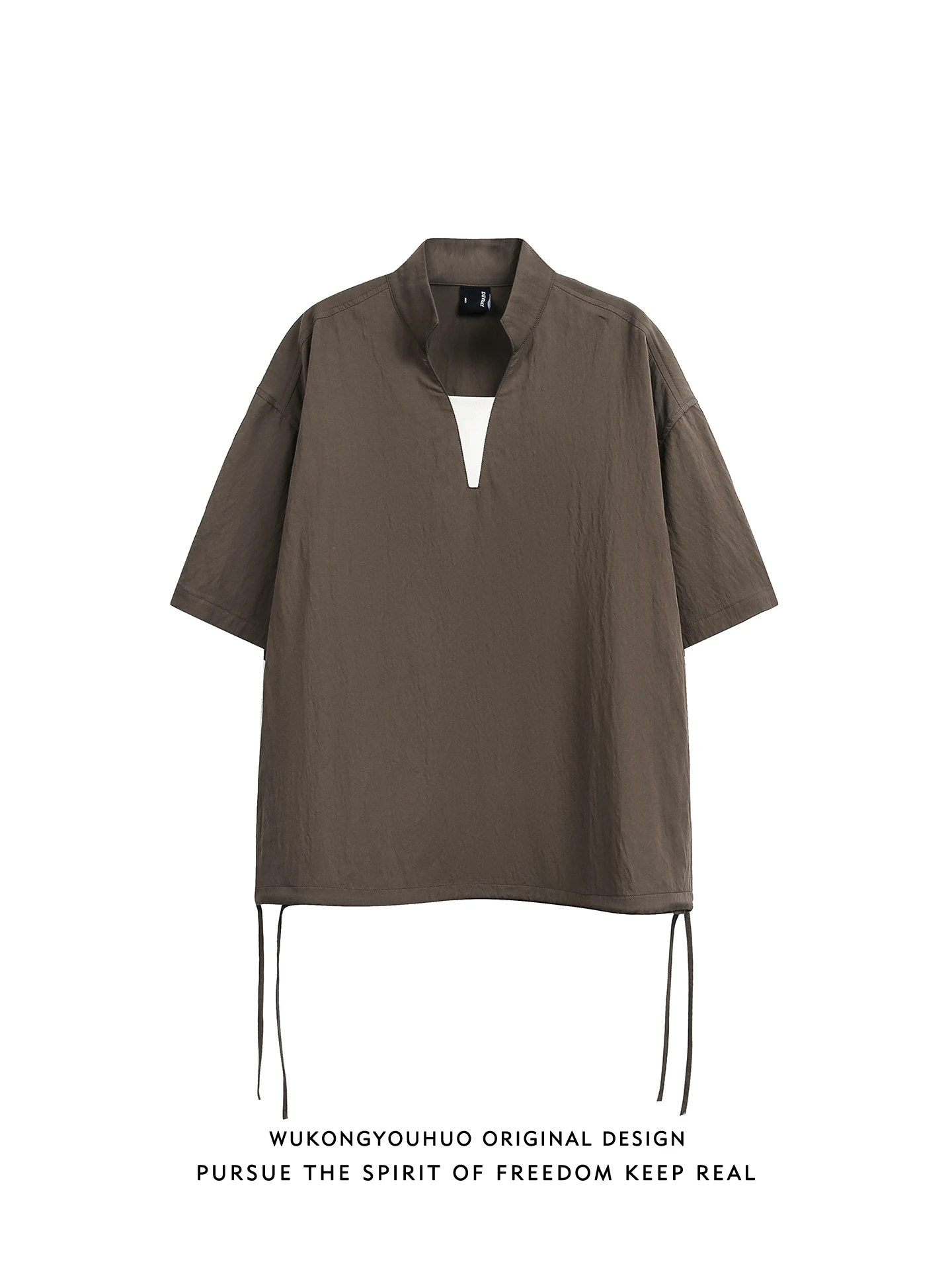 

Streetwear Hip Hop Dstring Color Blo Loose Men's ort Sve irt Casual Loose Couple Wear Breathable Summer Top