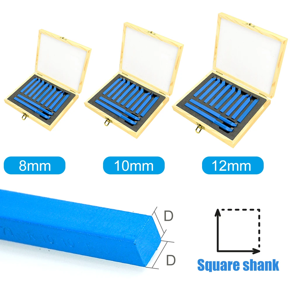 Imagem -04 - Haste de Torneamento Chato Bit 11 Peças Conjunto de Ferramentas de Torno de Metal Ponta de Carboneto Corte Mini Torno Conjunto de Ferramentas de Trabalho de Metal Linha de Torno 10 12 mm