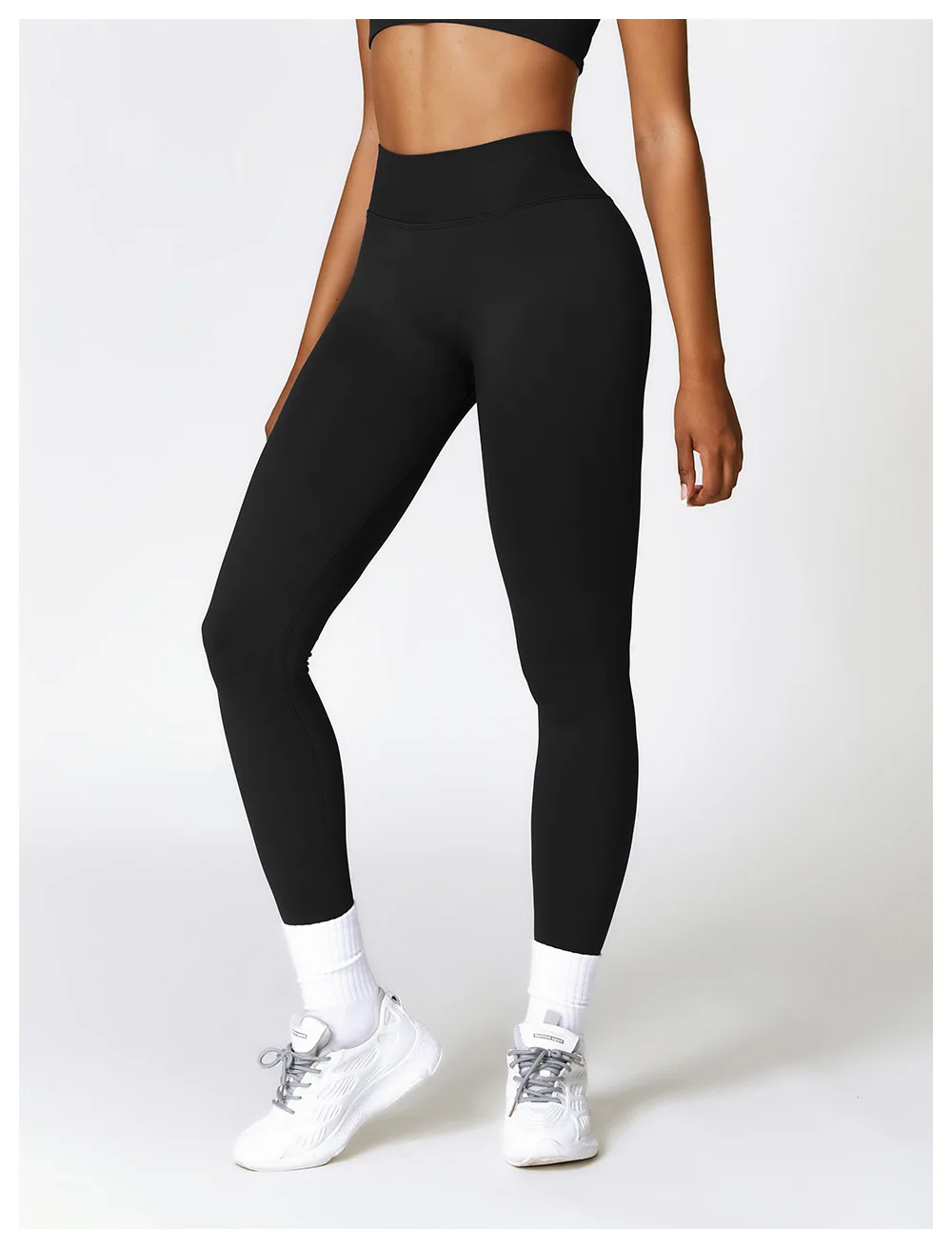 Damen-Sport-Leggings mit V-Rücken, sportlich, Fitness, Fitnessstudio, Yoga, Strumpfhosen, Scrunch-Kontrolle, Lauftraining, Workout, Leggins – Detail 13