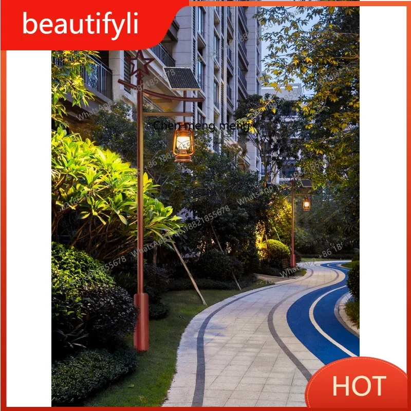 

L6080 Outdoor solar powered lamp post, ancient Chinese style homestay courtyard lamp, 3-meter horse view lamp