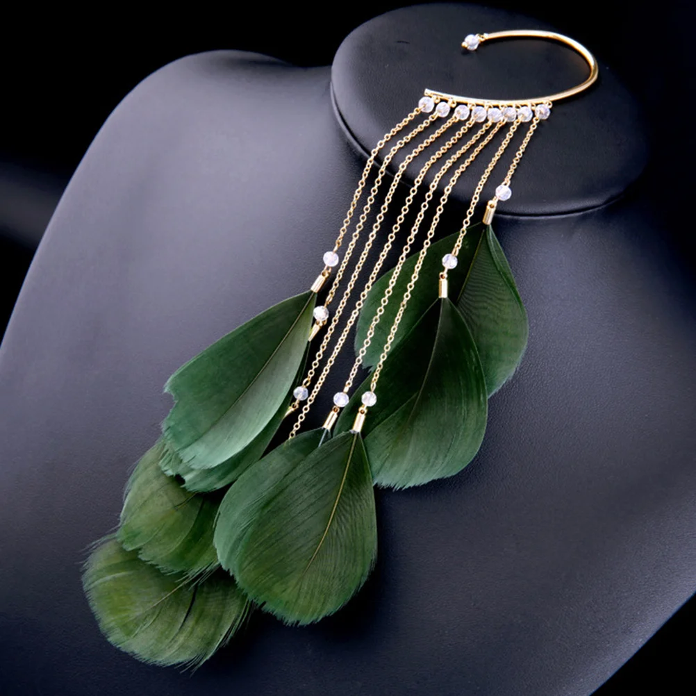 

1Pcs Tassel Earring White Long Bohemian Style Women Ear Hook Elegant Jewelry Gift for Festival Business Wedding