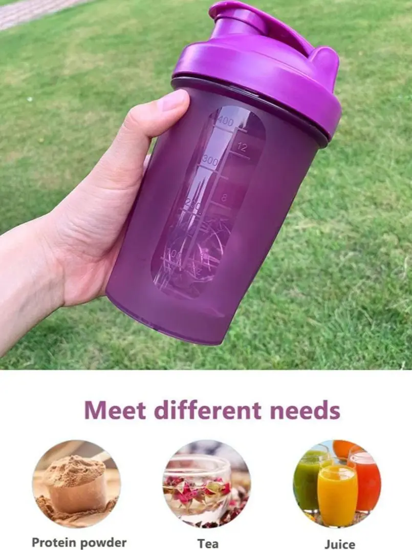 Leeseph Shaker Bottle with Shaker Balls Leak Proof Drink Shaker Bottle for Shake and Pre Work Out Best Shaker Cup (BPA Free)