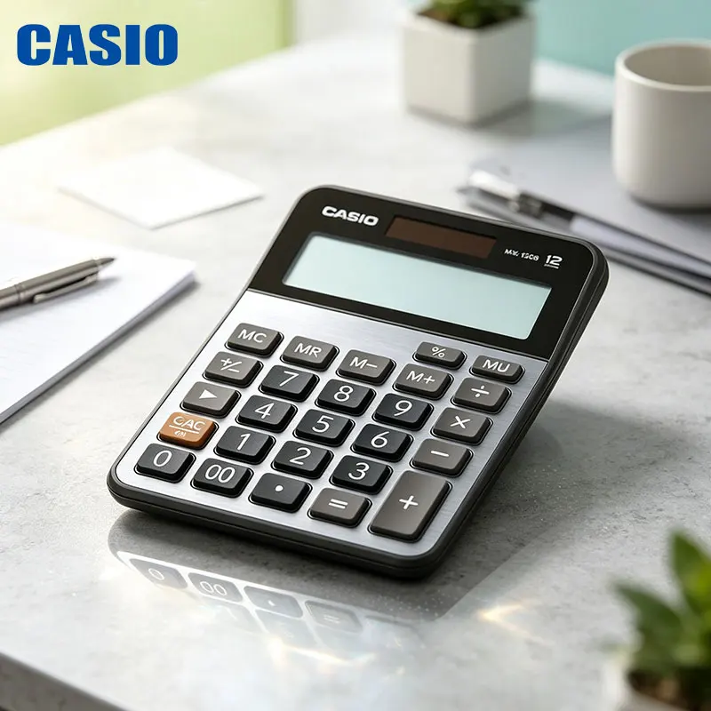 Casio MX-120B/fx-82ES PLUS/AX-120B Business Luxury Calculator - Metallic Finish - Corporate Front Desk Reception Office