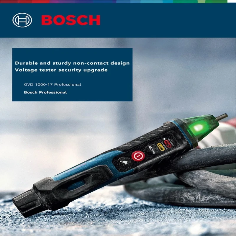 BOSCH GVD 1000-17 Professional Non-contact Voltage Tester Self-test IP67 Rating Dual Voltage Power Tool Accessories