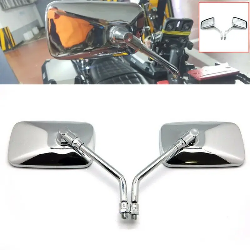 2Pcs High Square Sport Motorcycle Rearview Side Mirror For Shadow VT VT1100 VT750 VT600 VF750 750