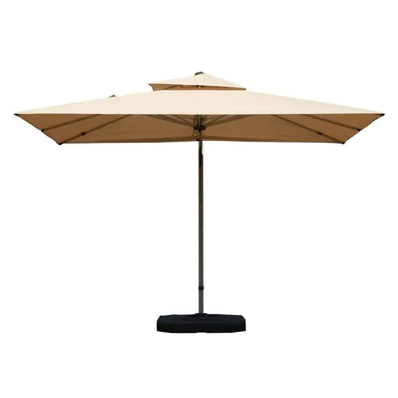 

9x11 ft Rectangular Cantilever Umbrella with Center Pole, Beige (Base Not Included)