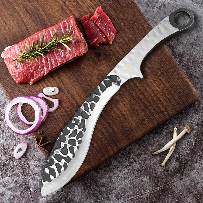 Stainless Steel Handle Kitchen Knives Chop Bone Cleaver Meat Vegetable Boning Butcher Knife Hand Forgedf Blade Chef Heavy Knife