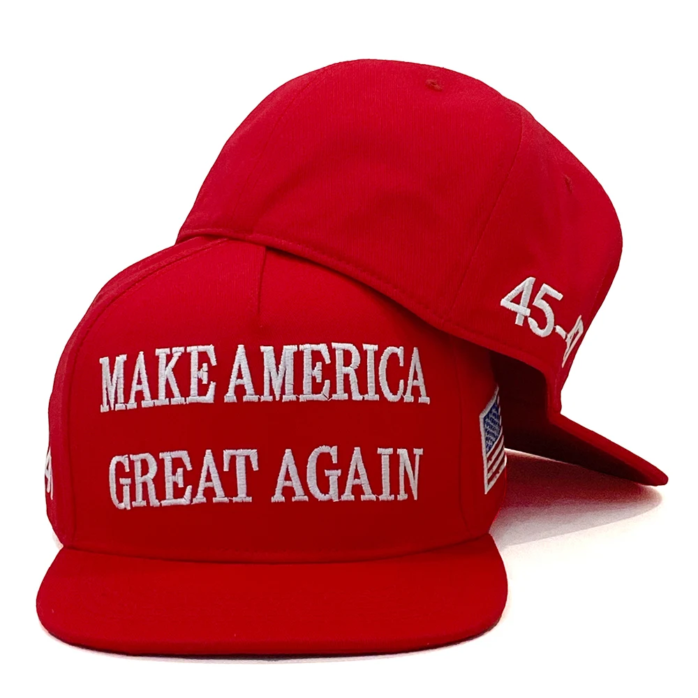 

Donald Trump 2024 MAKE AMERICA GREAT AGAIN Support Fitted Hat 45 47 American Flag Embroidered Flat Brim Cotton MAGA Cap