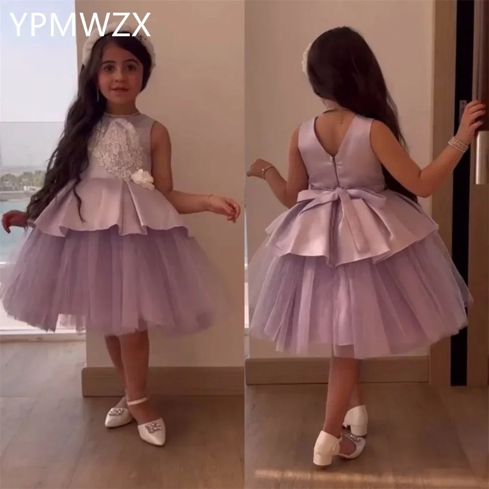 

Customized Prom Gown Formal Evening Dress YPMWZX Scoop Neckline A-line Tea Length Skirts Flower Girl Dresses Women Party Occasio