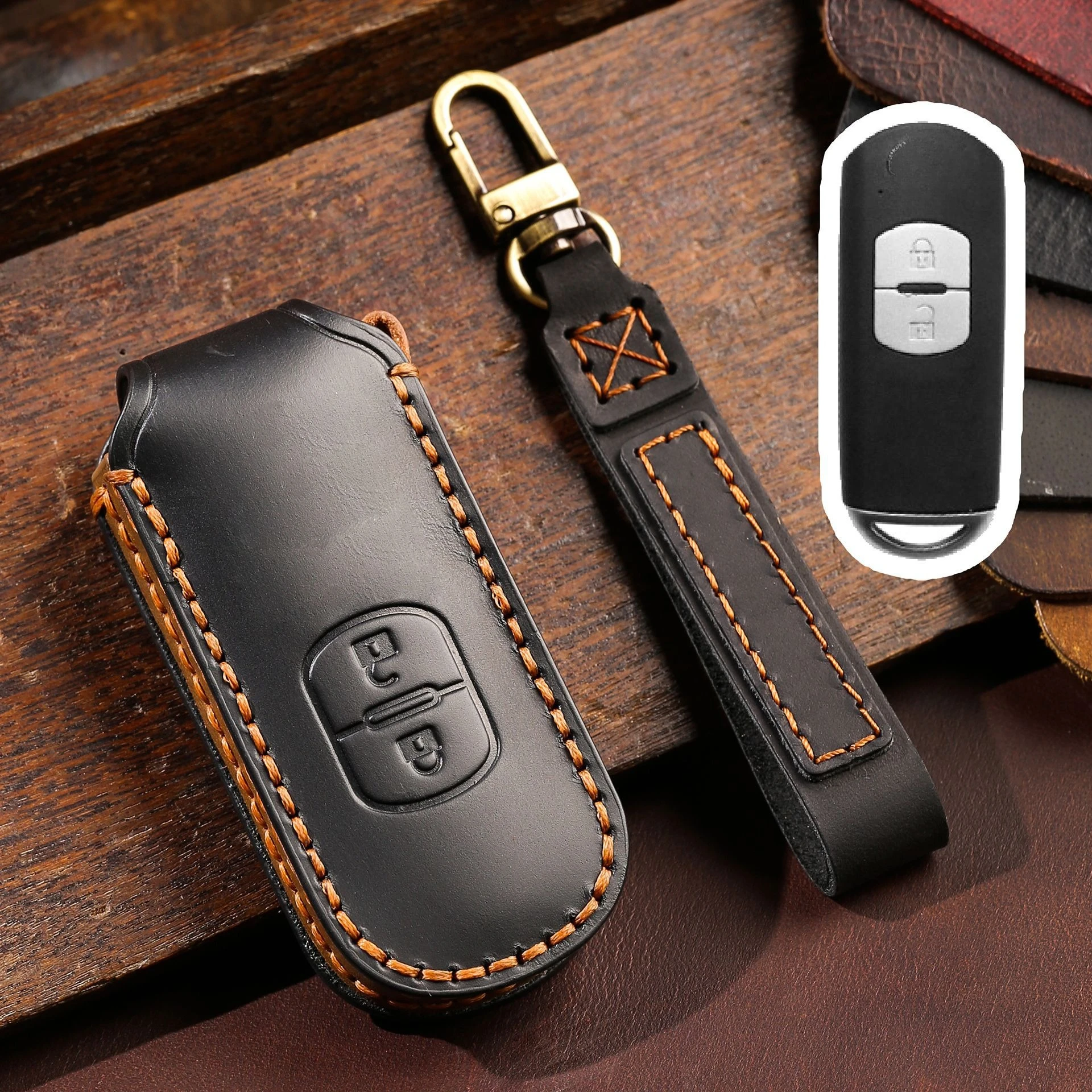 Leather Car Key Cov… - image