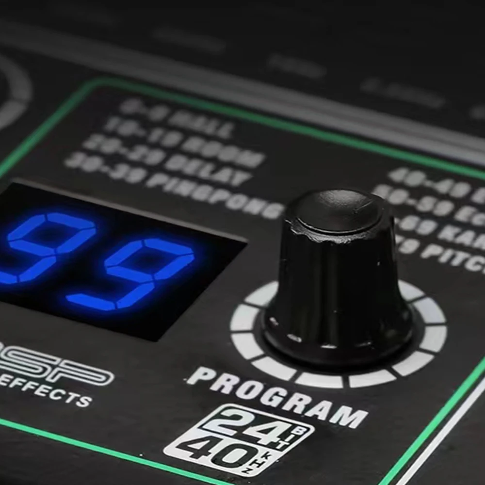 4-Channel Audio Power Mixer with Amplifier DSP99 Auxiliary Sound Card 7-Band EQ 60mm Fader