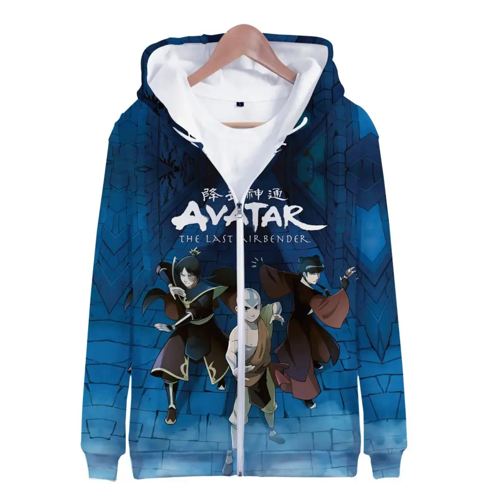 Hoodies Anime Avatar The Last Airbender 3D Print Zipper Sweatshirts Boy Girl Sweatshirts kids Fashion Long Sleeve Oversized Coat