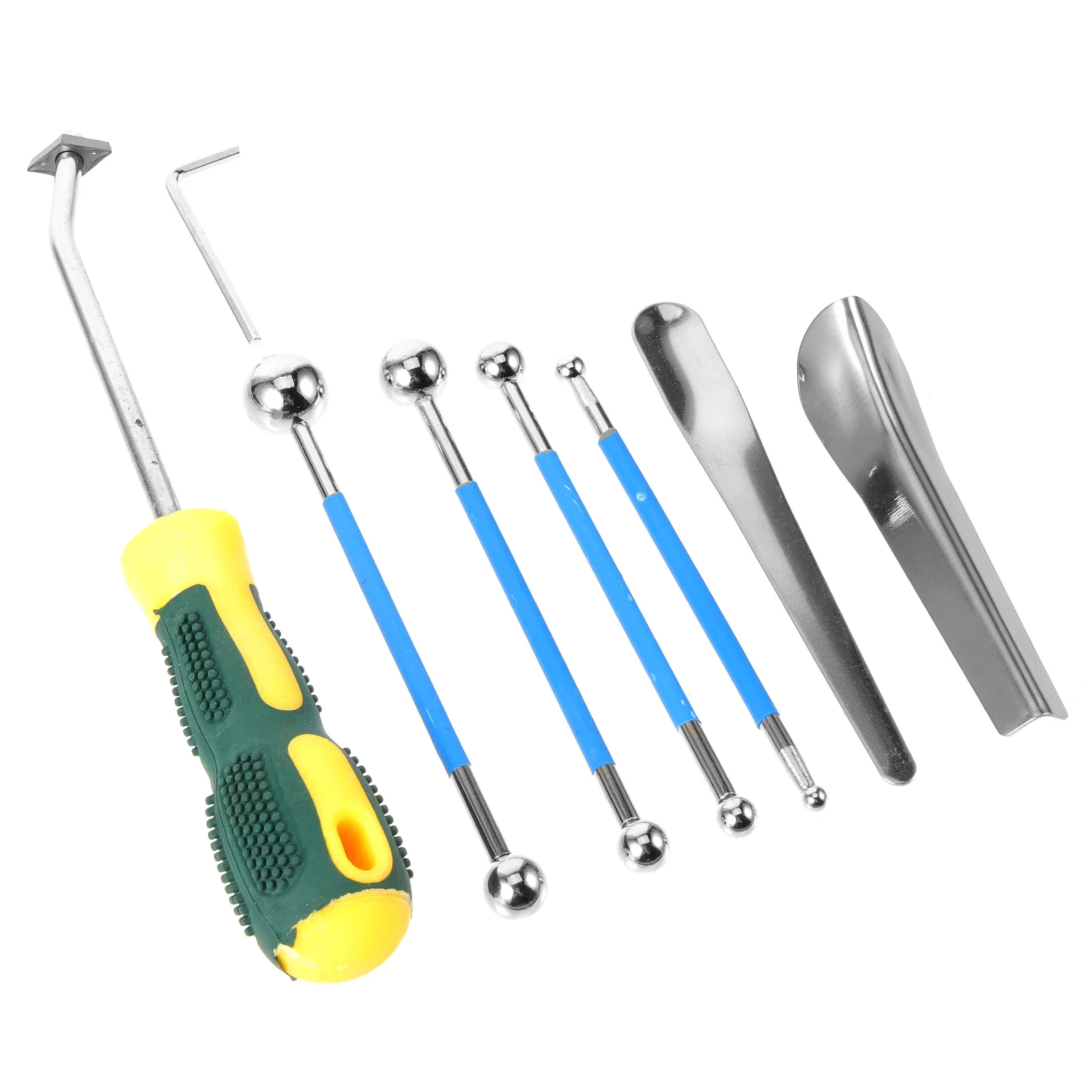 9 قطعة مجموعة أدوات السد الفولاذ المقاوم للصدأ أدوات الحشو مزدوجة نهاية للبلاط المشترك التشطيب السد ضغط مجموعة أداة السيليكون #6