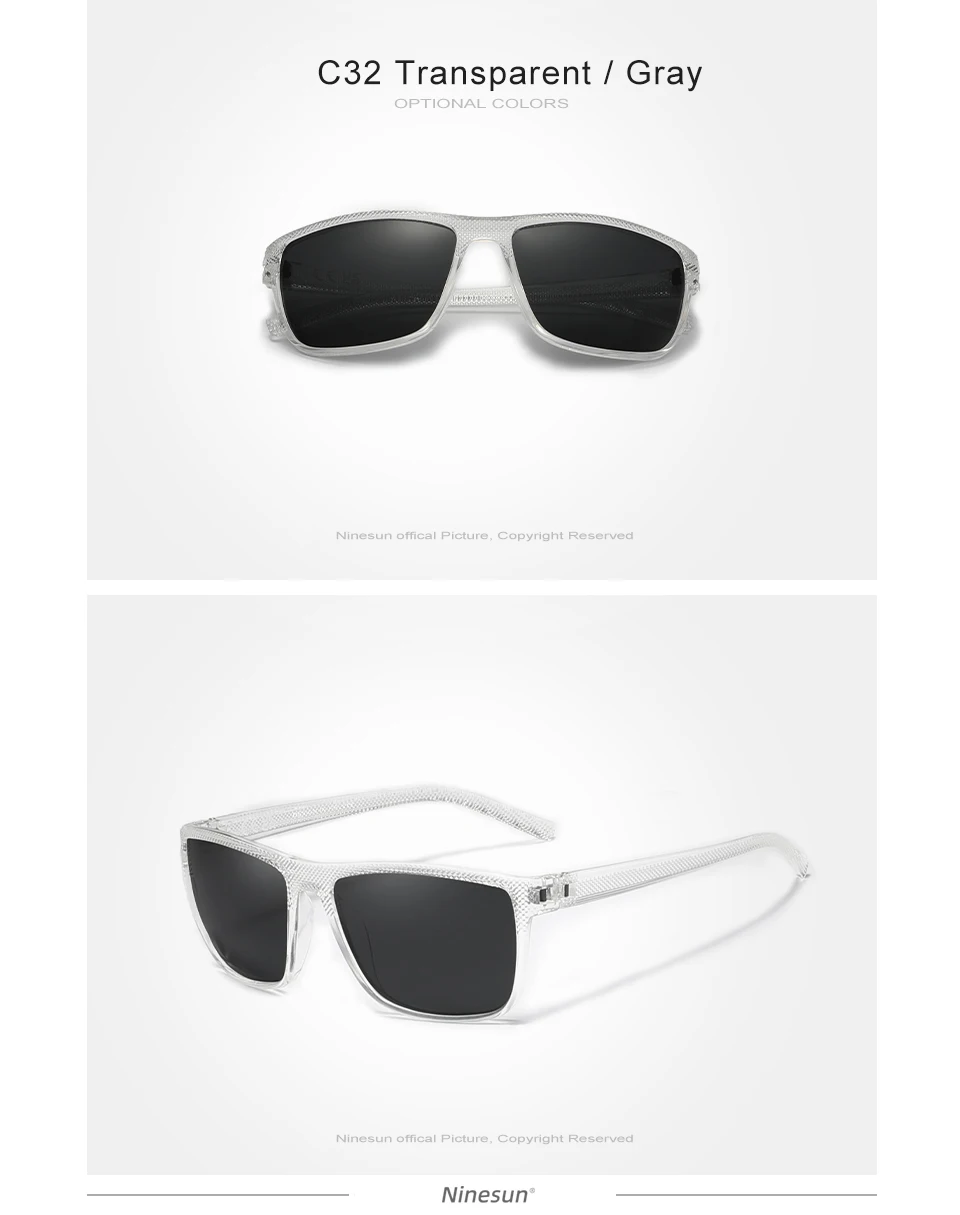 Ninesun polarisierte sonnenbrille männer neue mode frauen fahren große rahmen brille uv400 sport blend freie nachtsicht brillen – Detail 7
