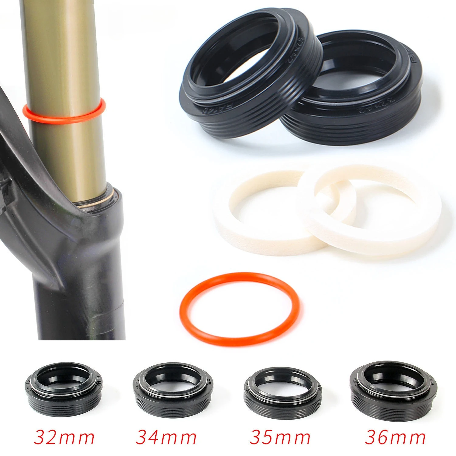 AliExpress NONE Accessories Universal Bike Fork Seal 32mm/34mm/35mm/36mm MTB Bike Fork Dust Seal Spare Parts Bicycle Suspension Oil Seal