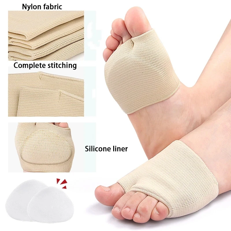 Silicone Metatarsal Foot Pads for Shoes Insert Forefoot Pads Man Woman Toe Socks for Standing Long Time Pain Relief Insoles