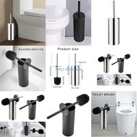 L8RC Toilet Brush with Steel Handle & Soft Bristles Floor Standing Bathroom Cleaning Tool Efficient Cleaning Silicone WC Brush