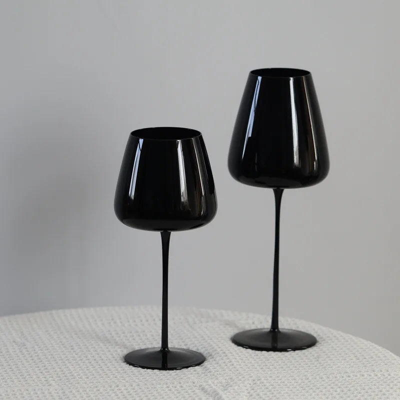 Black Slim Goblet Black Porcelain Crystal Glass Red Wine Glass Bordeaux Cup Home Decoration Ornament Wine Glass Champagne Glass