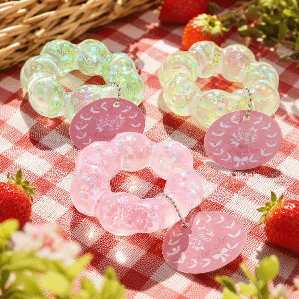 Sensory Funny Maltose Slow Rebound Bracelet Sequin Donut Soft Pinch Bracelet Portable Fidget Children