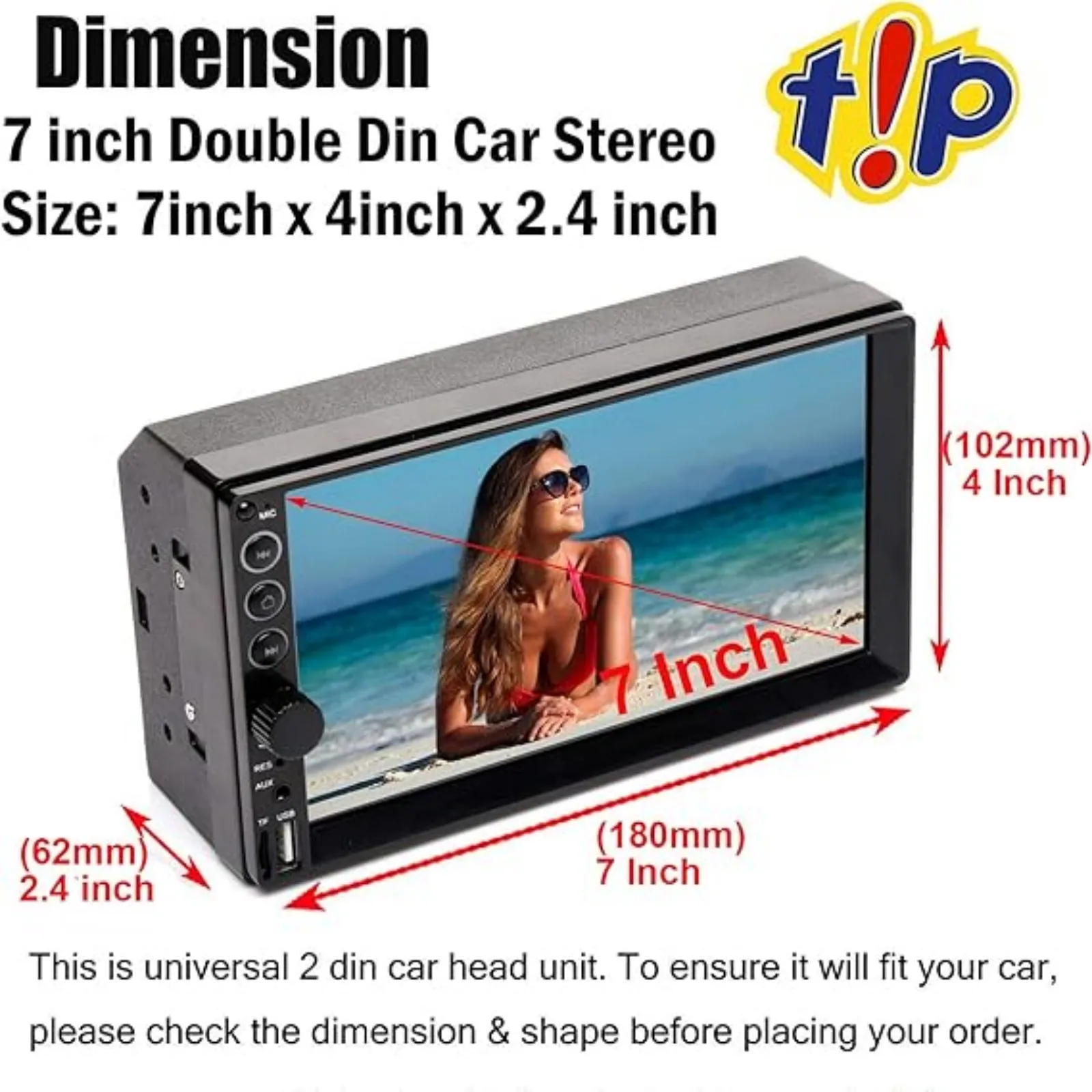 For Ford F-250 F-350 F-450 SuperDuty Double Din Car Stereo Radio Receiver 7 inch Mirror Link Bluetooth Touch Screen MP5 Player