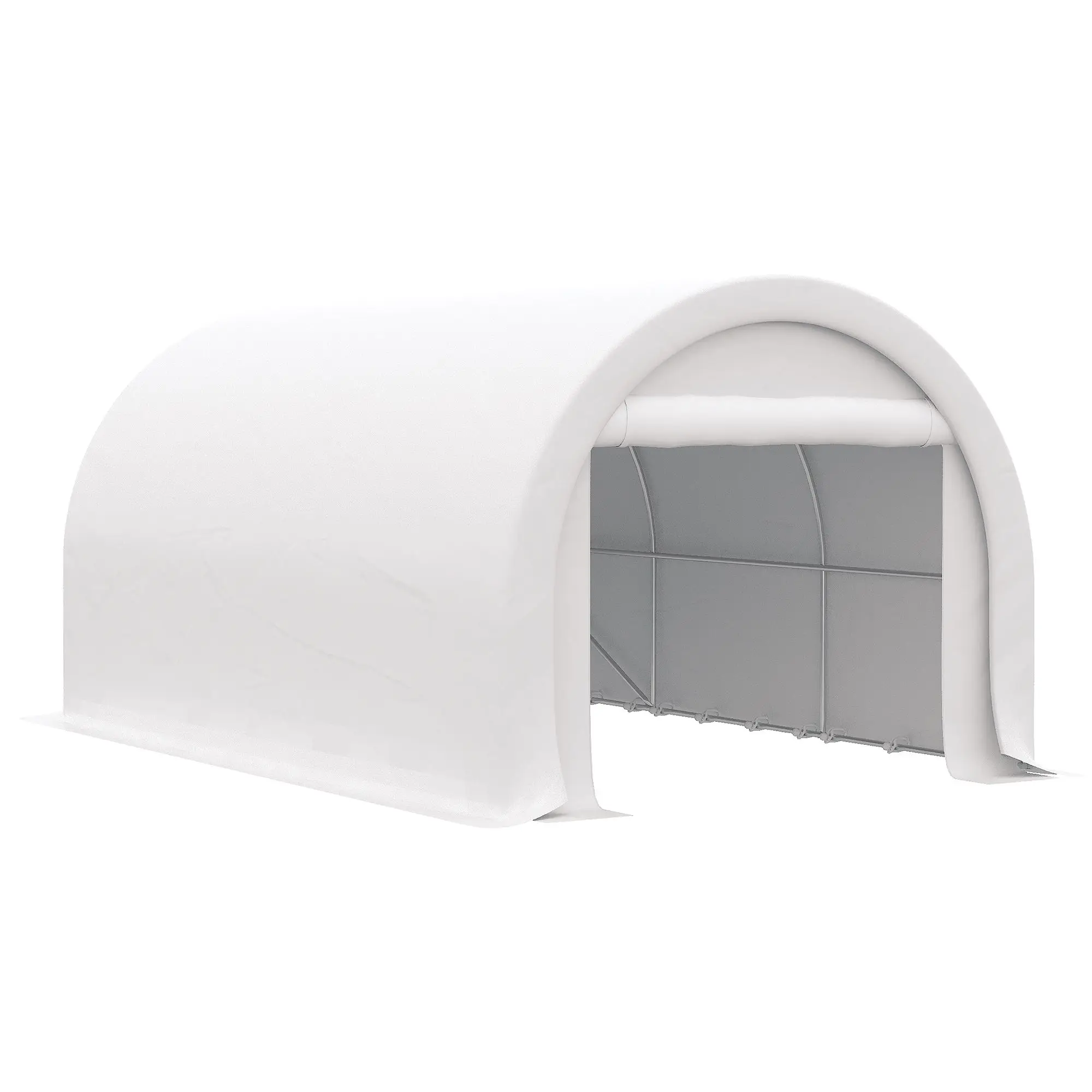 

Для Outsunny 16 x 10 футов Carport, сверхмощная портативная палатка для гаража/хранения с большой дверью на молнии, чехол с навесом из полиэтилена с защитой от УФ-излучения для