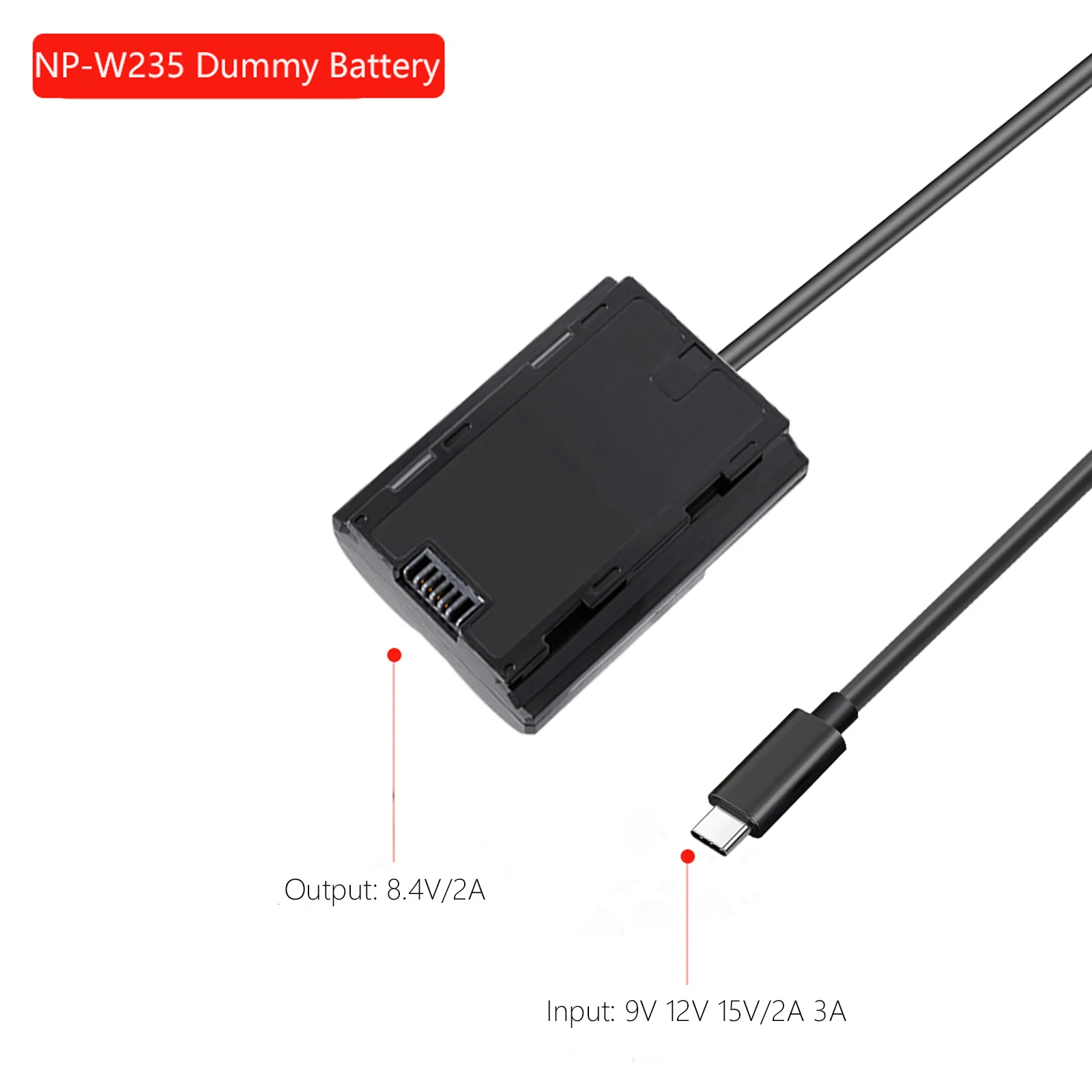 CP-W235 Type-C Coupler To NP-W235 Dummy Battery Adapter Power For FujiFilm X-T4 XT4 XS20 XT5 X-H2 XH2S GFX100S 50S II Camera