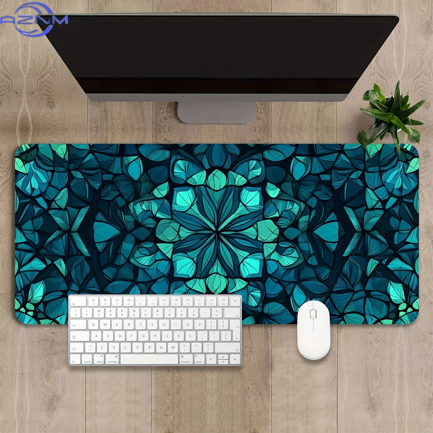 Desk Mat, Stained Glass Pattern Desk Pad,Large Gaming Mouse Pad Office Keyboard Pad,Non-Slip Computer Mouse Pad Gift for Teen/Bo