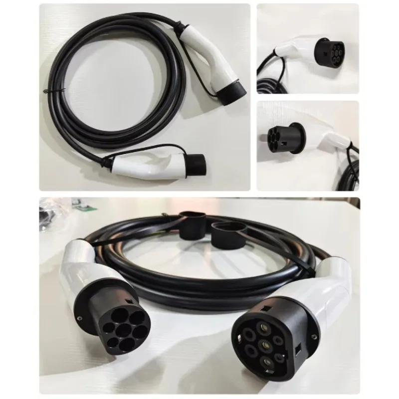 Cabo de Carregamento Rápido para Veículos Elétricos E-mingze Tipo 2 para GBT AC, 3.5kw, 7KW, 11kw, 22KW, Cabo de Extensão para Carregador de Carro Elétrico