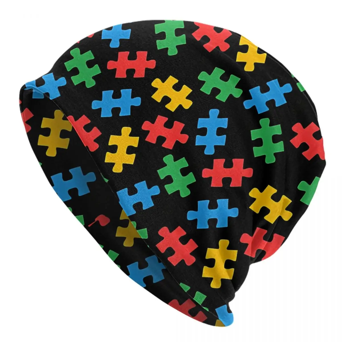 Acceptance Puzzle Piece Men's Beanies Printed Chemotherapy Pile Outdoor Turban Breathable