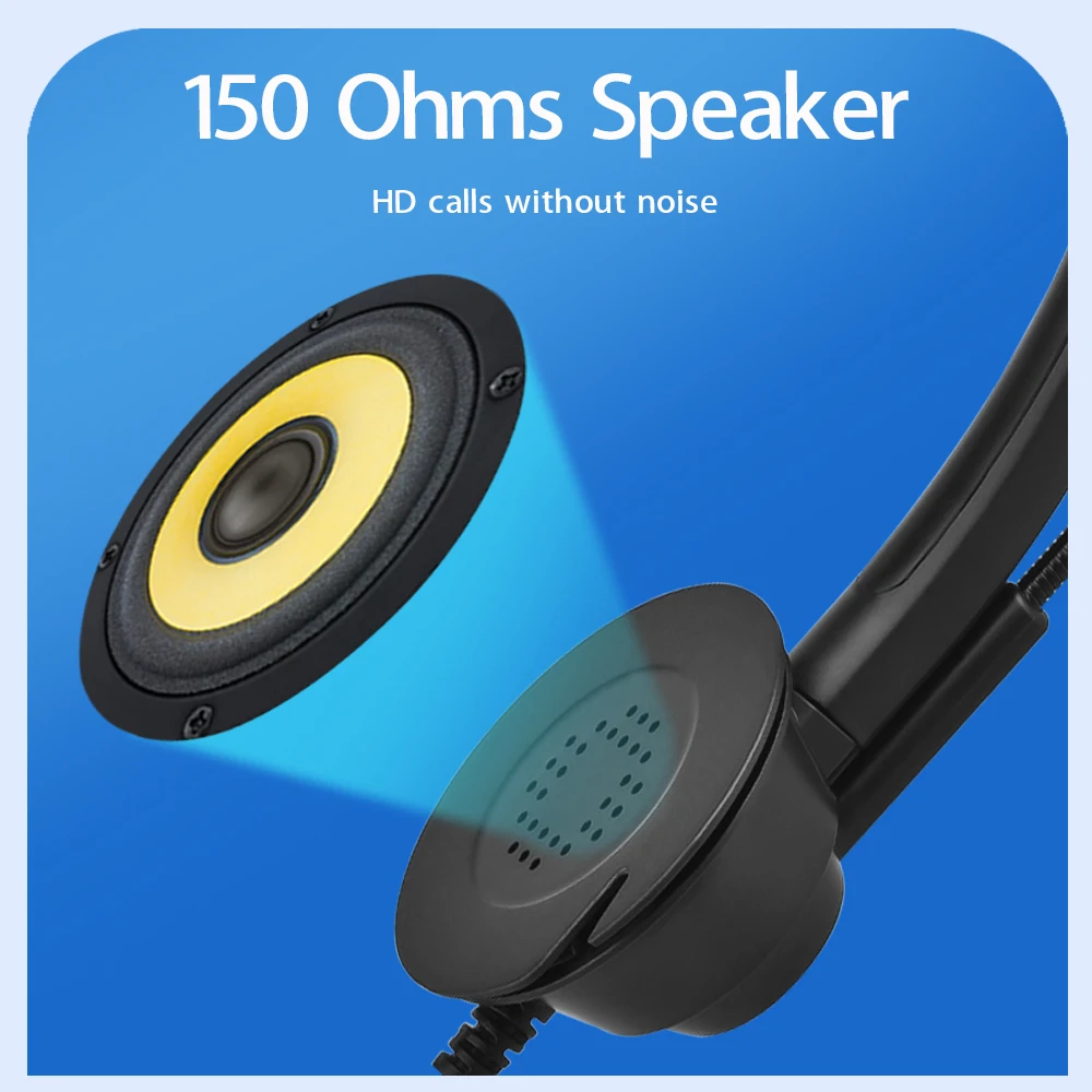 マイク付きUSB有線コンピューターヘッドセット,ユニバーサルオフィスヘッドセット,コールセンターサポート,ボリュームコントロール,サイレントキャンセリング