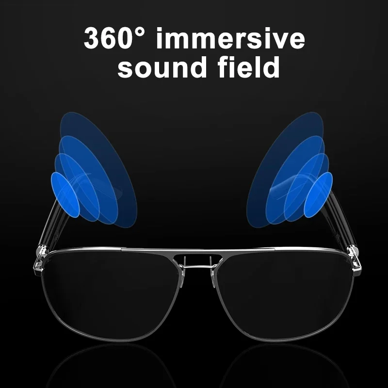 Lunettes de soleil intelligentes avec casque Bluetooth sans fil pour hommes et femmes, assistant vocal, télécommande, lunettes de photographie, appel Bluetooth