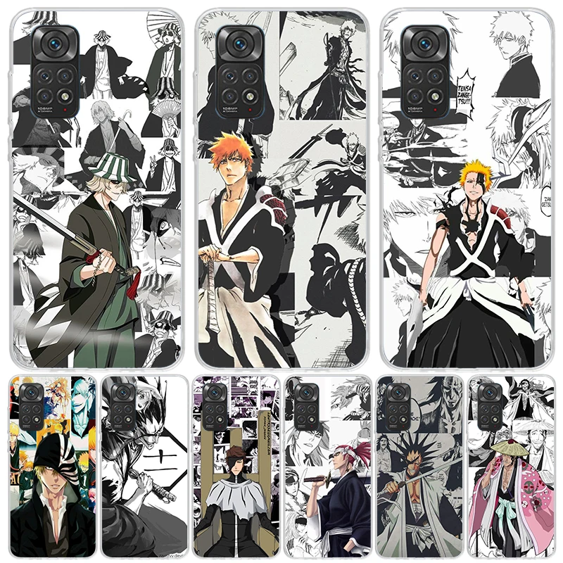 Ichigo Kenpachi Bleach Anime Phone Case For Xiaomi Redmi Note 13 12S 12 11S 11T 11E Pro Plus 10S 10 9S 9 8T 8 7 Art Customized C