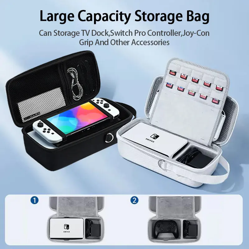 Portable Storage Bag For Nintendo Switch Oled Game Console Dock Case Large Capacity Travel Carry Pouch Handbag Protective Cover