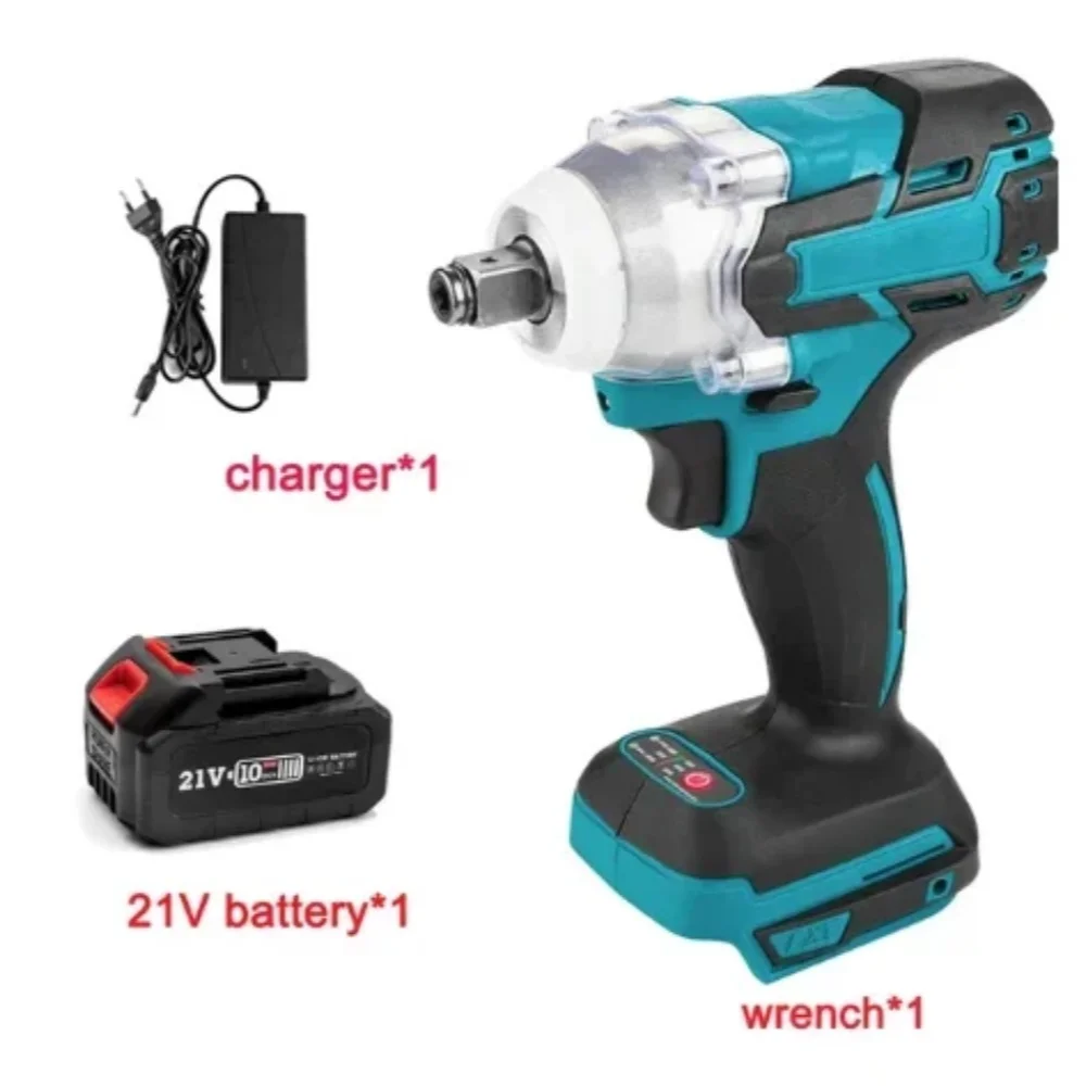 15000mAh 21V Brushless Electric Impact Wrench Compatible Makita Battery Electric Wrench LED 1/2 Inch Screwdriver Power Tools