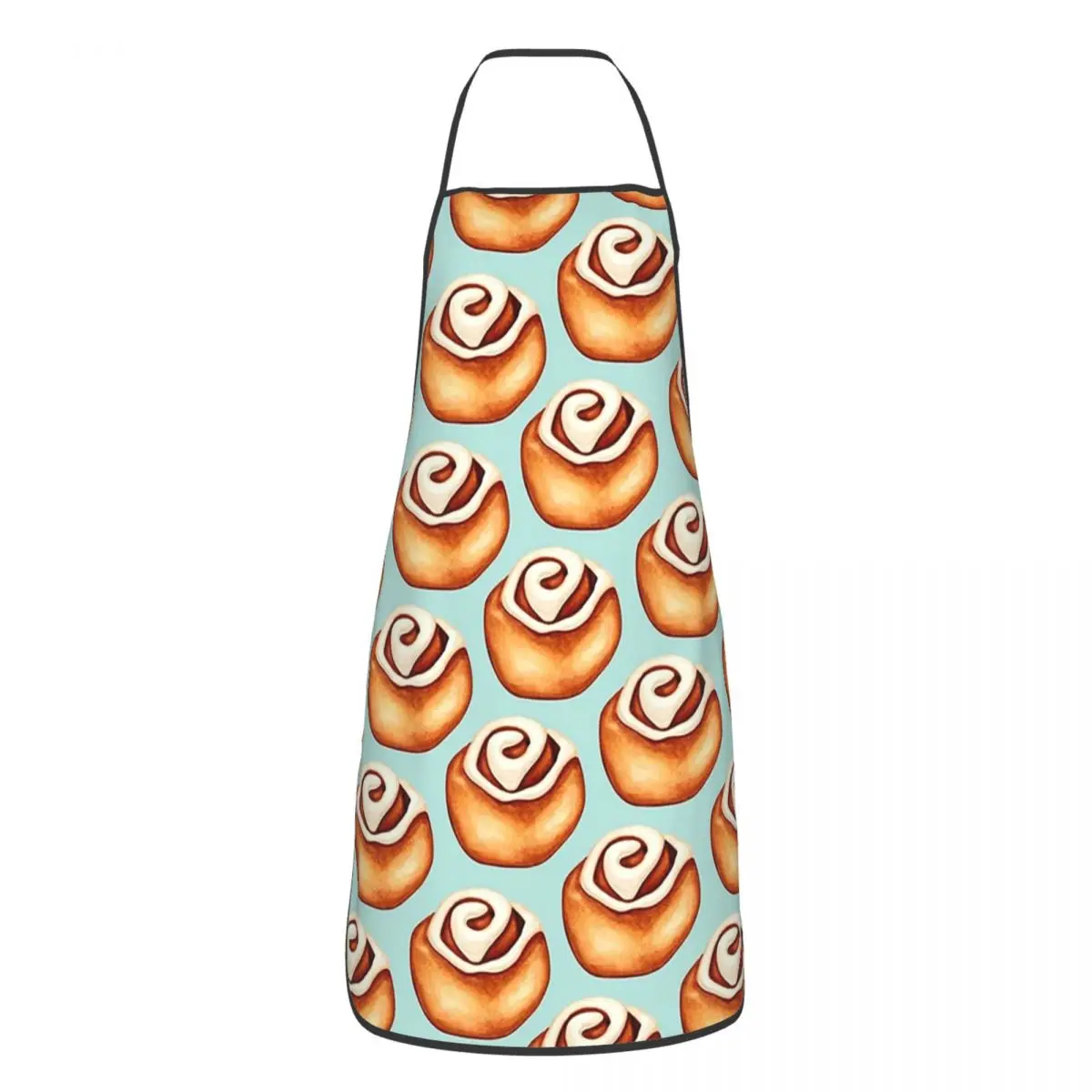 Cinnamon Roll Pattern - Blue Aprons Chef Cooking Cuisine Tablier Bib Kitchen Cleaning Pinafore for Women Men Gardening