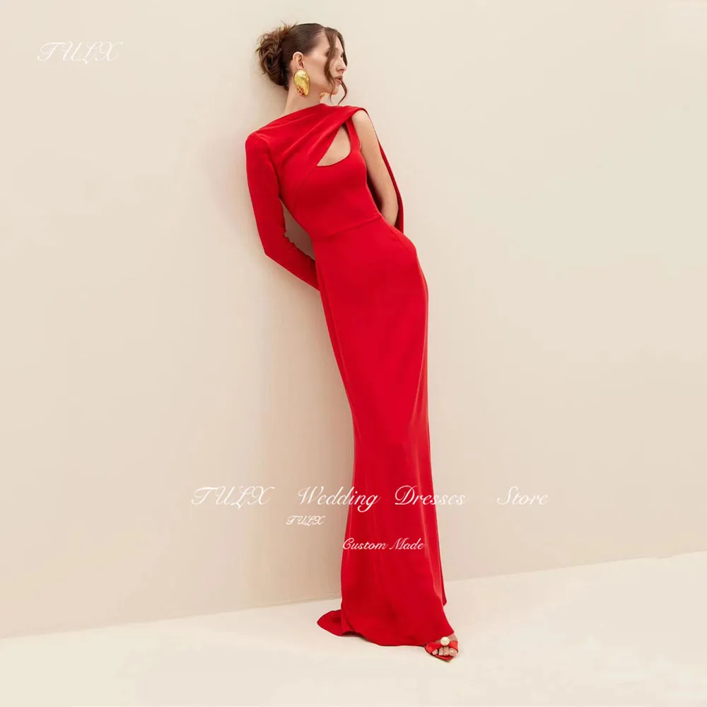 TULX Elegant Four Way Stretch Formal Event Dress One Shoulder Mermaid Floor Length Prom Dress Evening Party Gowns Customized