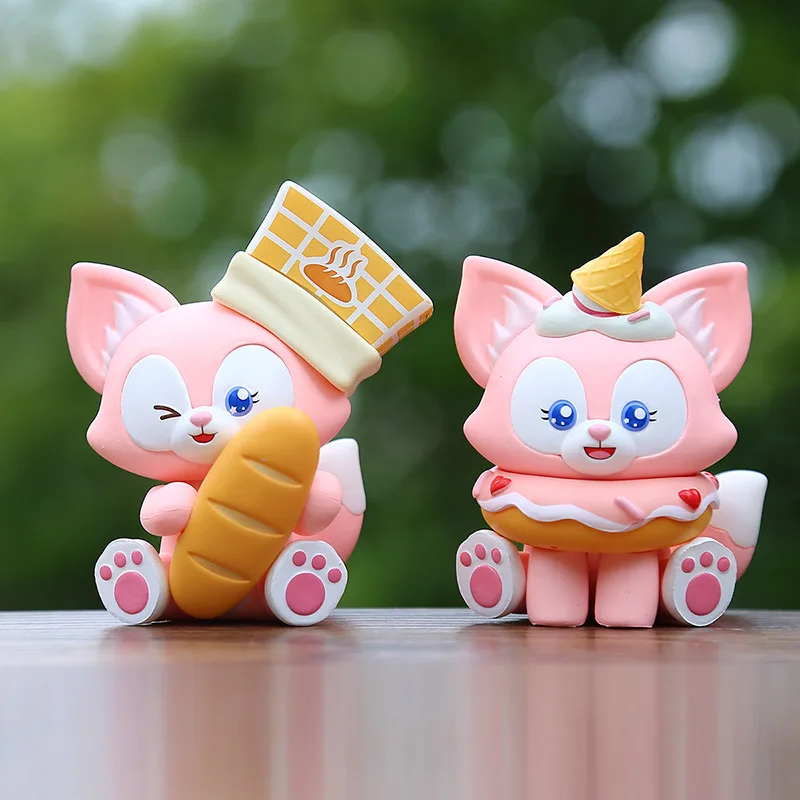 6 stks/set LinaBell Leuke Roze Vos Cartoon GK Model Cake Toppers meisje Verjaardag Decoratie voor kinderen Feestartikelen Geschenken