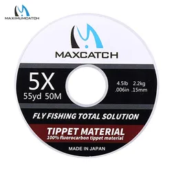 Maximumcatch 100% Fluorocarbon Tippet Fly Line Clear Color 50M 0X/1X/2X/3X/4X/5X/6X Fly Fishing Line