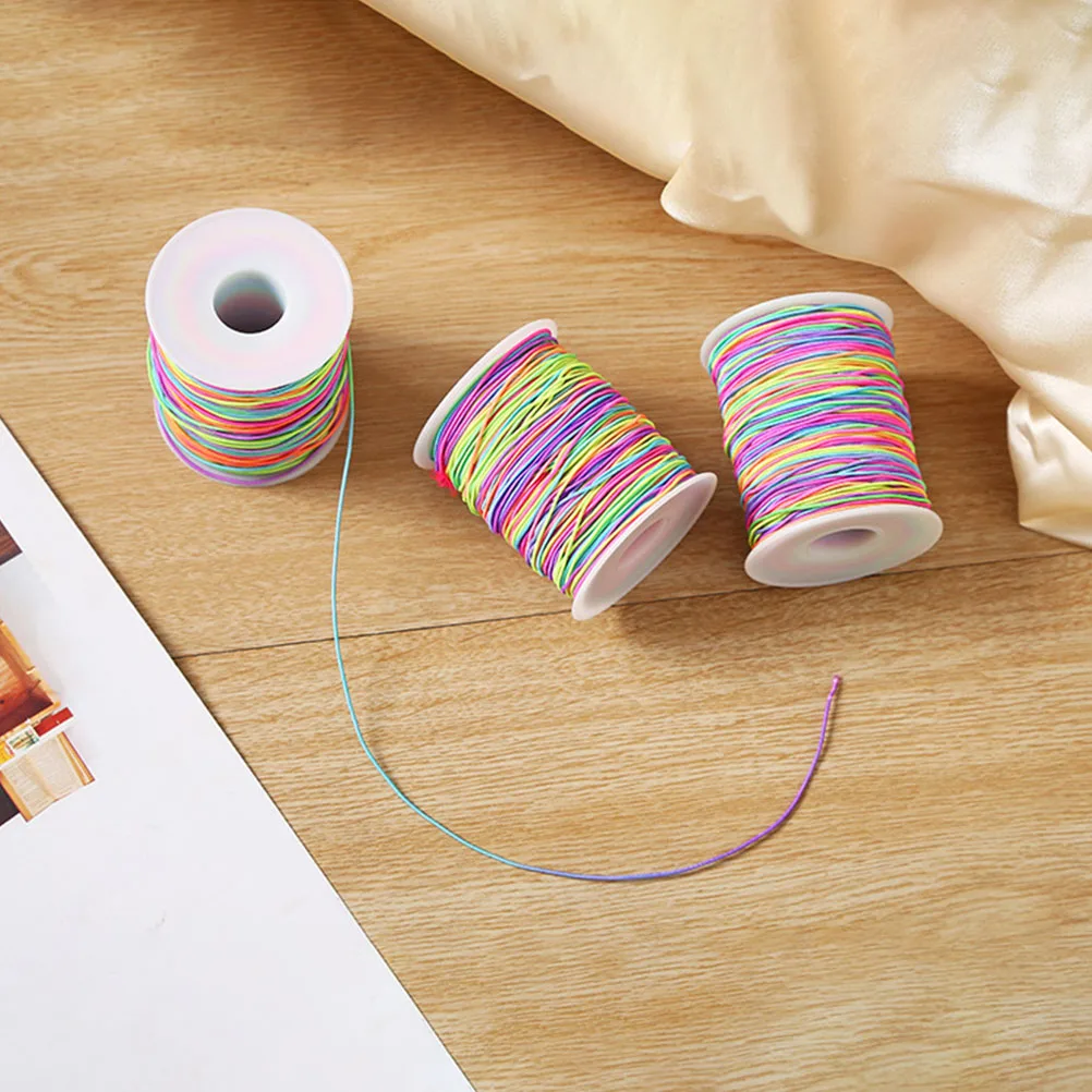 

1mm Colorful Core Elastic Cord DIY Jewelry Accessories Homemade Bracelet Necklace Cords Polyester Stretchy Wire For