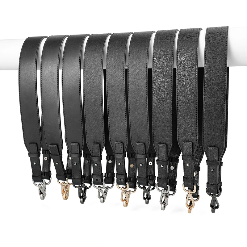 

3.8CM Wide Black Leather Plain Pattern Replacement Strap Single Shoulder Short Shoulder Strap Versatile Wide Shoulder Straps