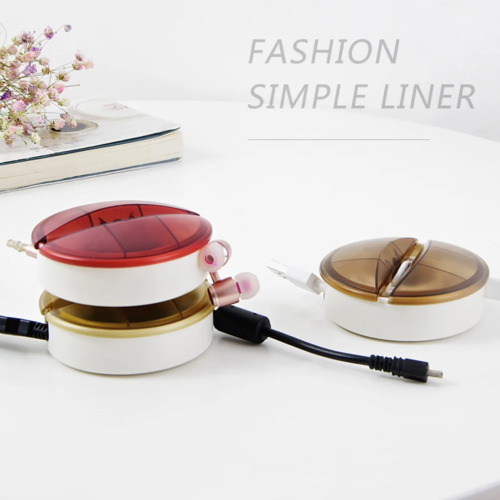 

Light Coffee Cable Winder Portable Universal Earphone Holder Wire Cord Organizer for Travel Home Office Charging Data Cord